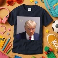 Real Donald Trump Mugshot At Fulton County Sheriffs Office Kids T-Shirt thumb 3