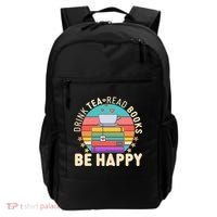Retro Drink Tea Read Books Be Happy Backpack thumb 0