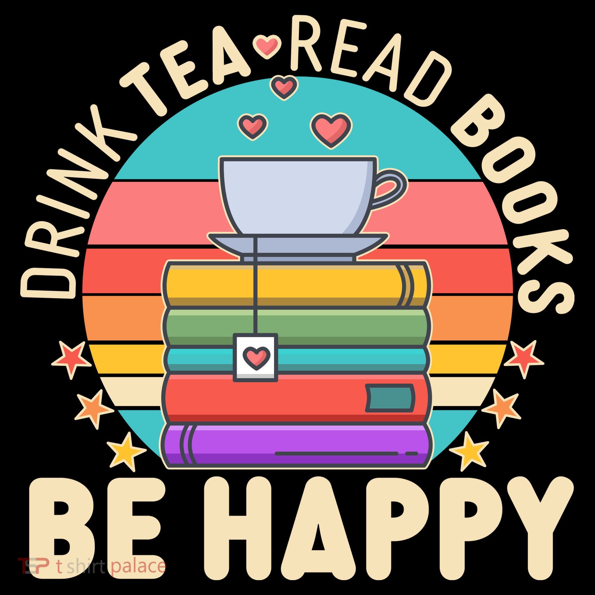 Retro Drink Tea Read Books Be Happy Backpack