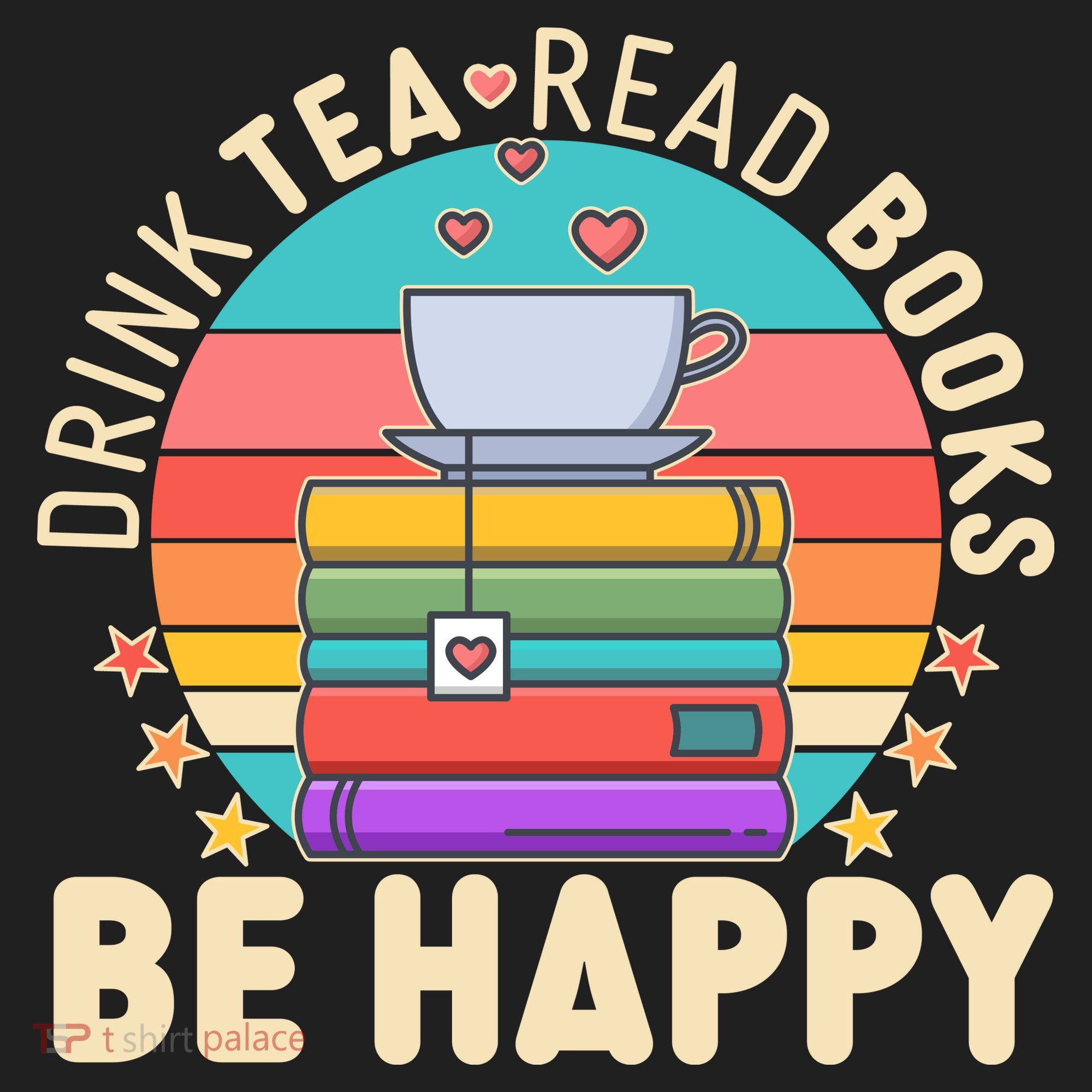 Retro Drink Tea Read Books Be Happy Tumbler
