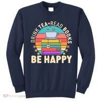 Retro Drink Tea Read Books Be Happy Sweatshirt thumb 0