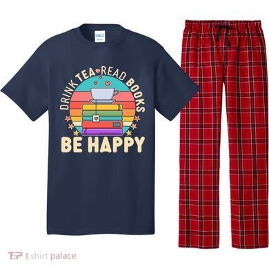 Retro Drink Tea Read Books Be Happy Pajama Set