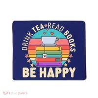 Retro Drink Tea Read Books Be Happy Mousepad thumb 0