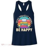 Retro Drink Tea Read Books Be Happy Women's Tank Top thumb 0