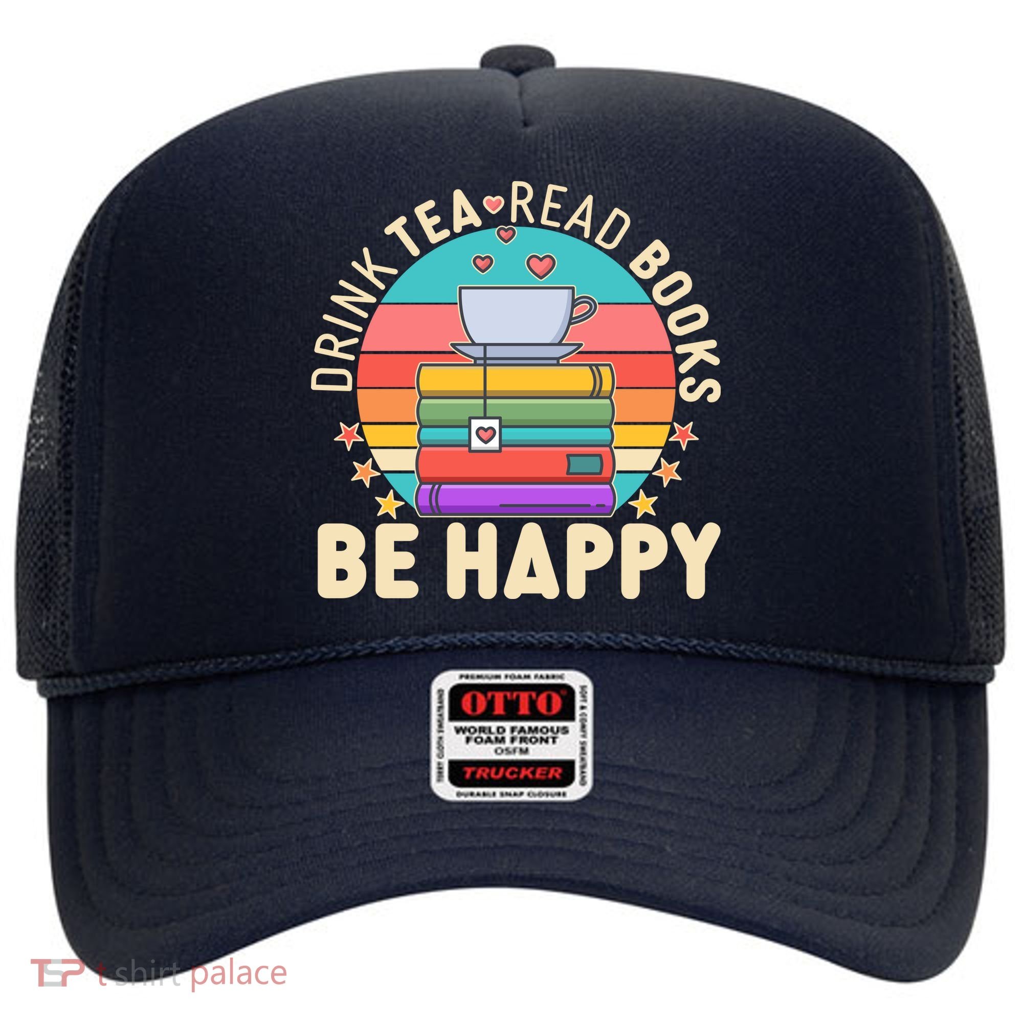 Retro Drink Tea Read Books Be Happy Hat