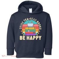 Retro Drink Tea Read Books Be Happy Toddler Hoodie thumb 0