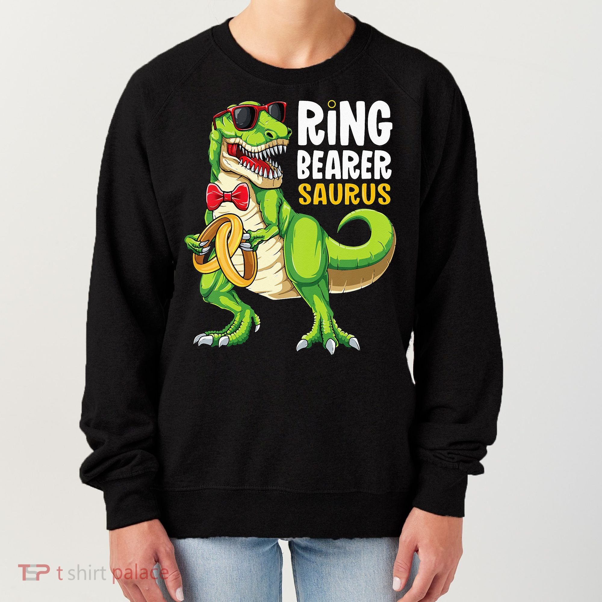 Ring Dude T Rex Wedding Party Ring Bearer Saurus Women's Sweatshirt