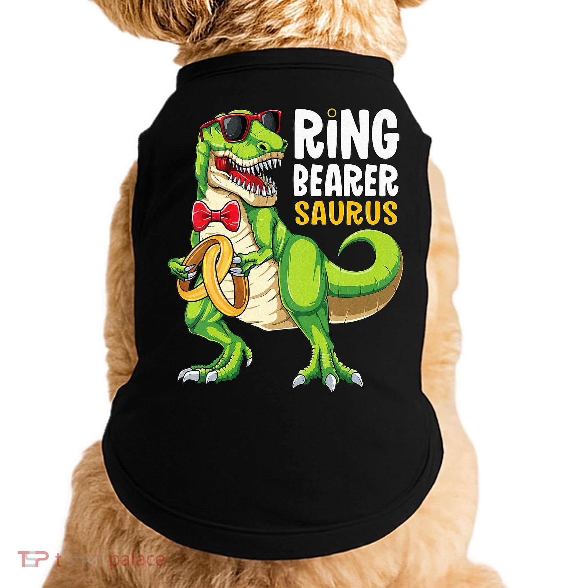 Ring Dude T Rex Wedding Party Ring Bearer Saurus Doggie Tank