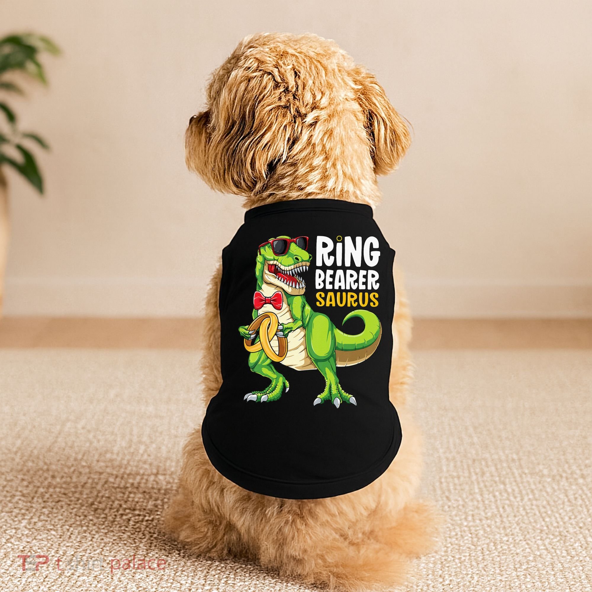 Ring Dude T Rex Wedding Party Ring Bearer Saurus Doggie Tank