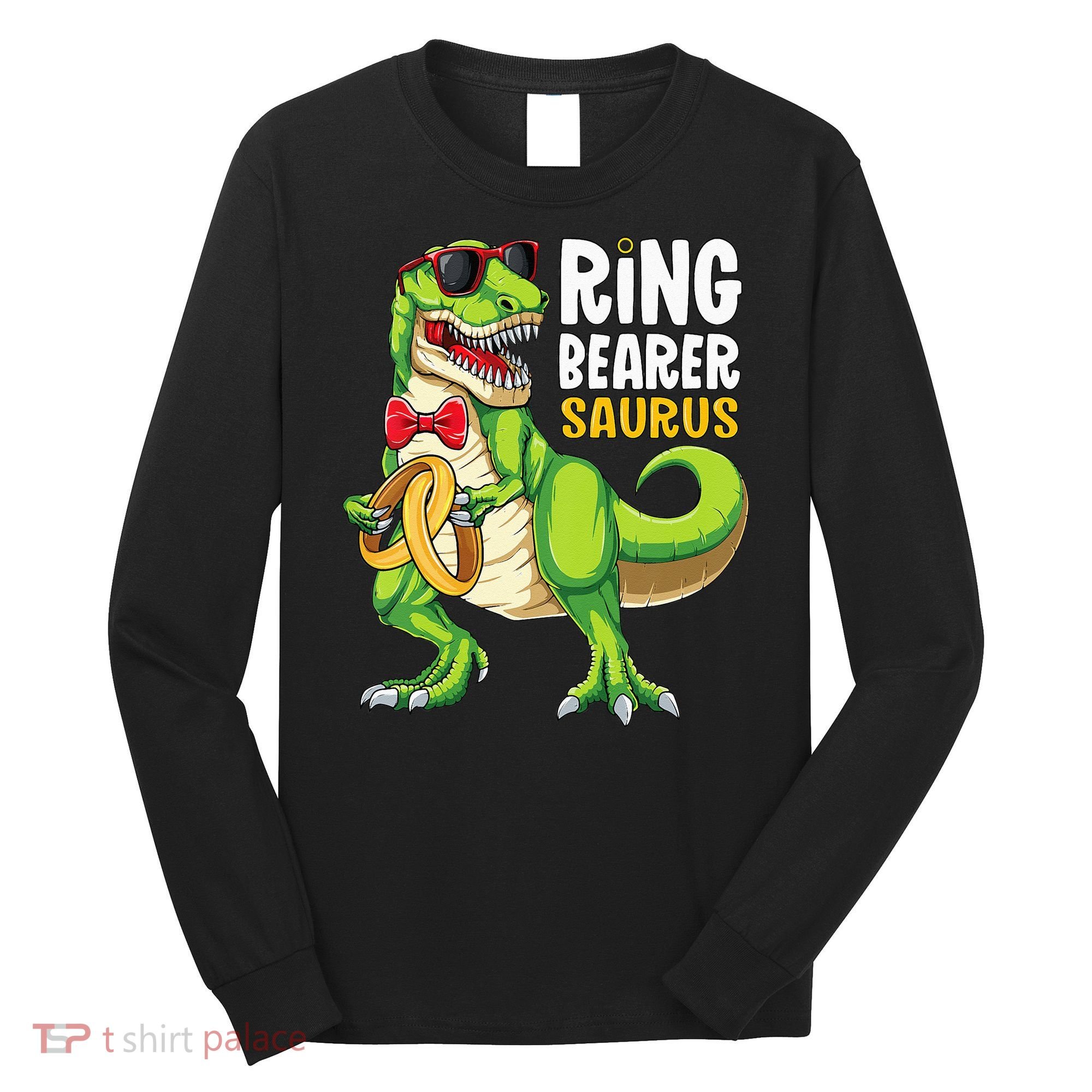 Ring Dude T Rex Wedding Party Ring Bearer Saurus Long Sleeve Shirt