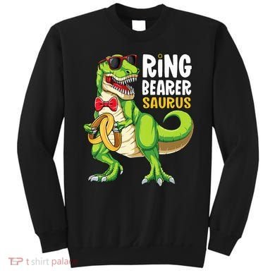 Ring Dude T Rex Wedding Party Ring Bearer Saurus Sweatshirt