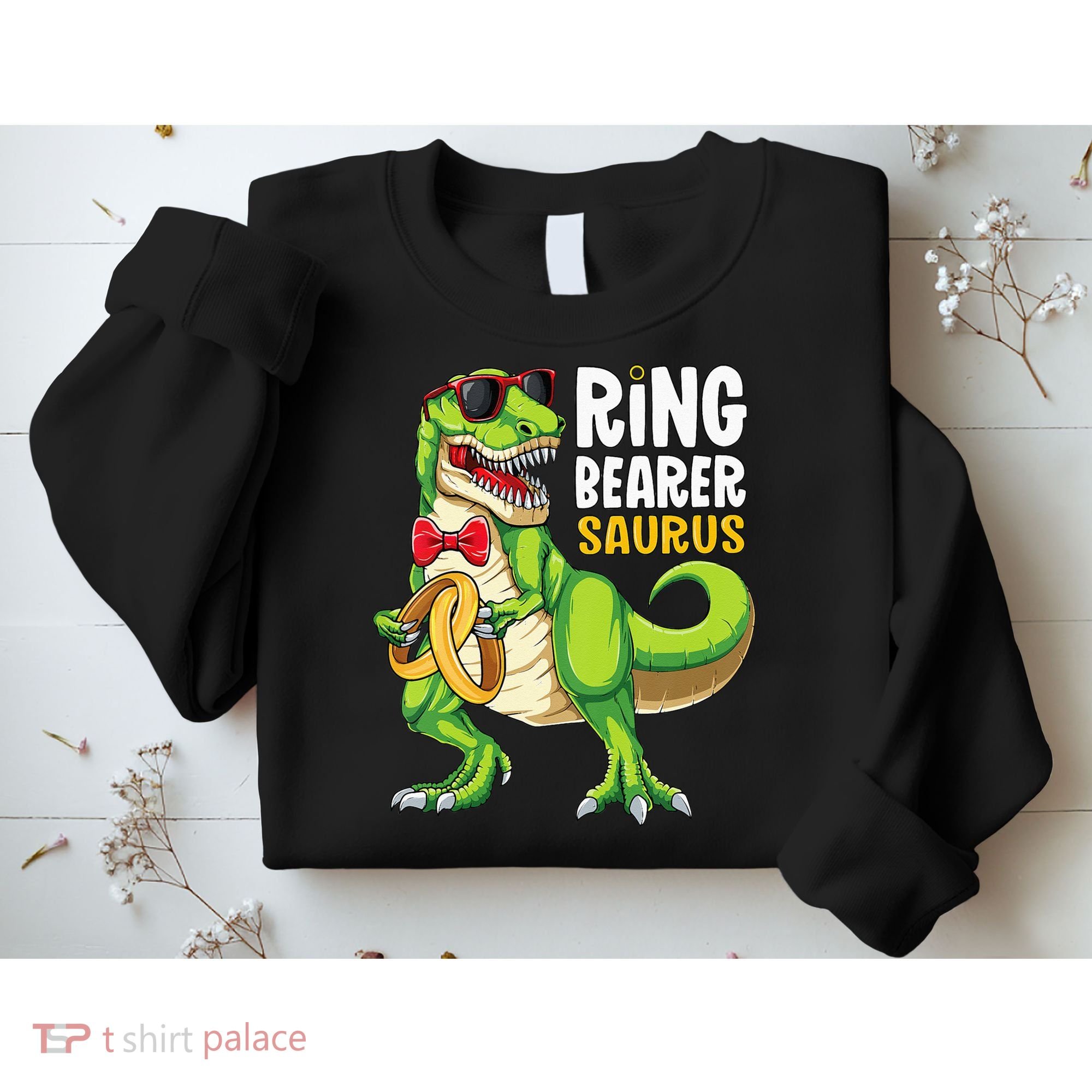 Ring Dude T Rex Wedding Party Ring Bearer Saurus Sweatshirt