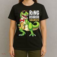 Ring Dude T Rex Wedding Party Ring Bearer Saurus T-Shirt thumb 4