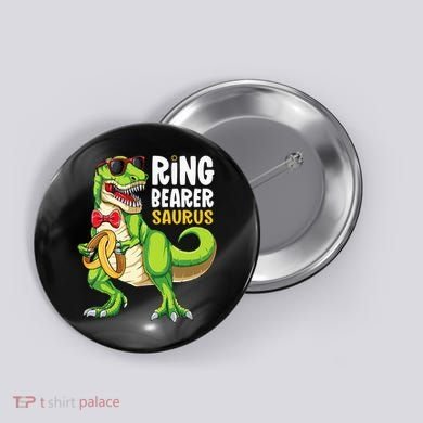 Ring Dude T Rex Wedding Party Ring Bearer Saurus Button
