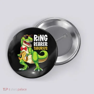 Ring Dude T Rex Wedding Party Ring Bearer Saurus Button