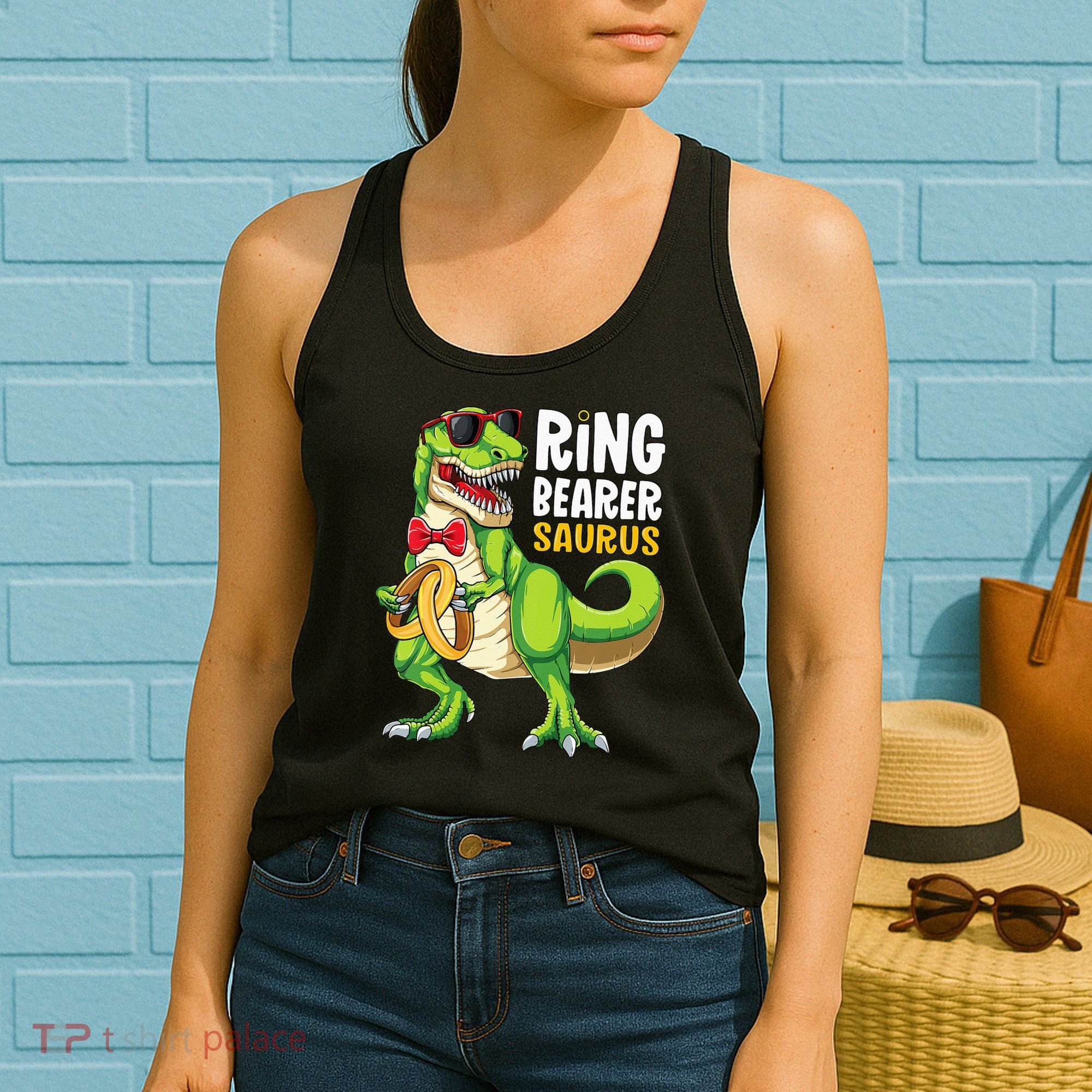Ring Dude T Rex Wedding Party Ring Bearer Saurus Women's Tank Top