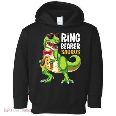 Ring Dude T Rex Wedding Party Ring Bearer Saurus Toddler Hoodie