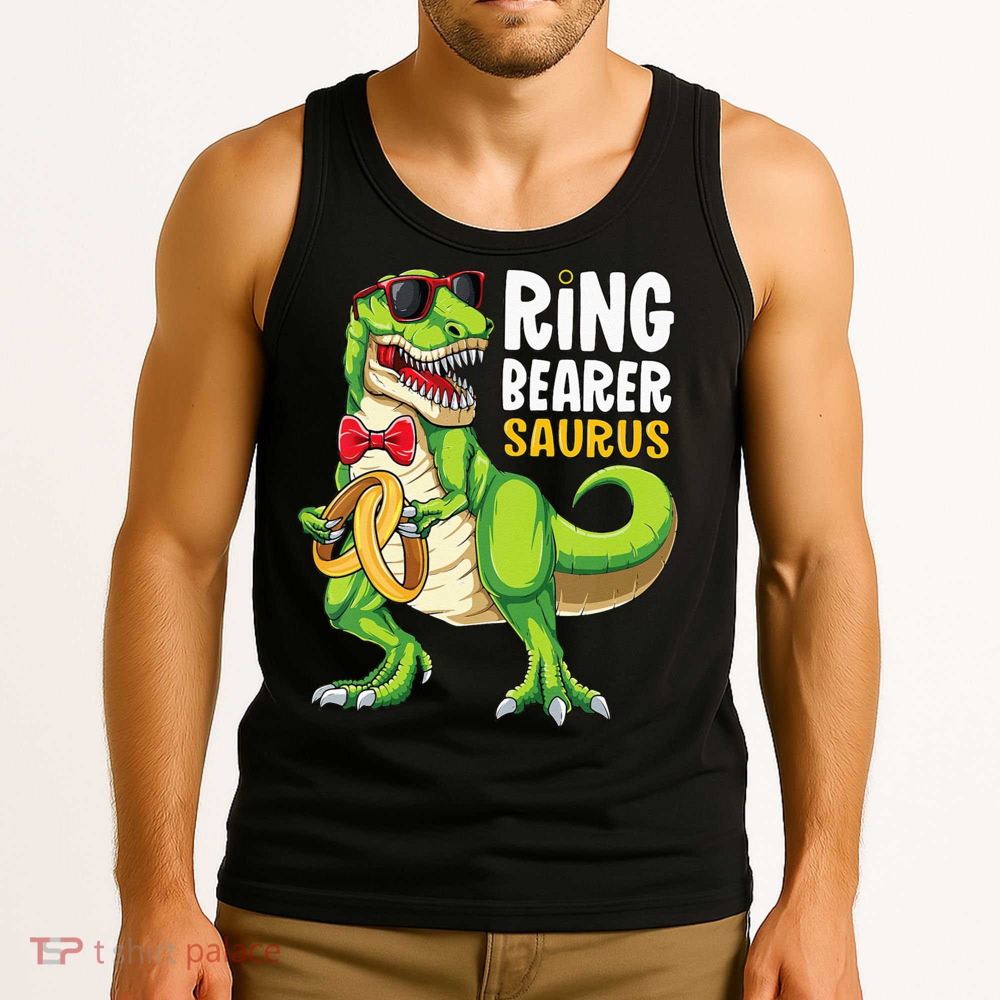 Ring Dude T Rex Wedding Party Ring Bearer Saurus Tank Top