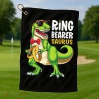 Ring Dude T Rex Wedding Party Ring Bearer Saurus Golf Towel thumb 1