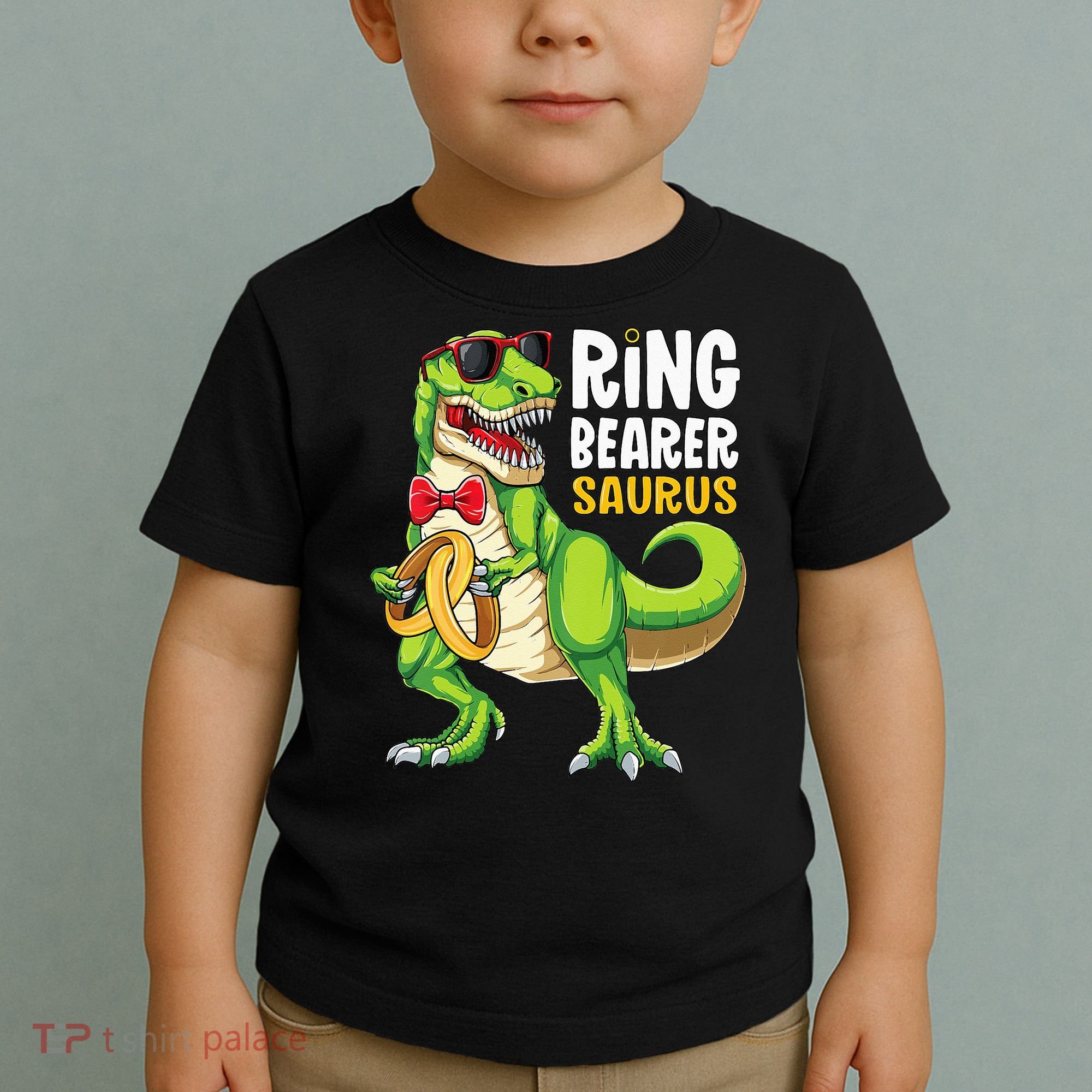 Ring Dude T Rex Wedding Party Ring Bearer Saurus Toddler T-Shirt