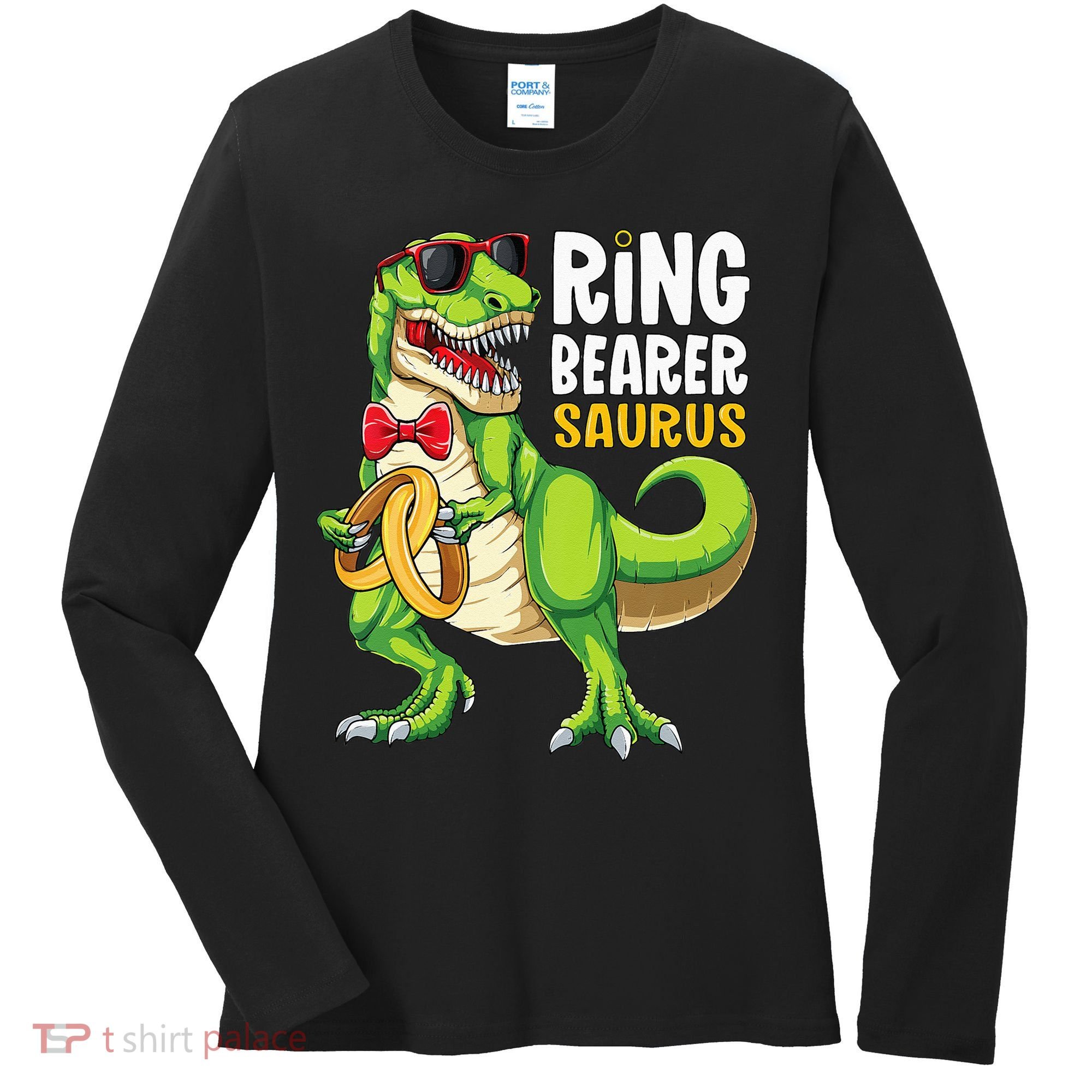 Ring Dude T Rex Wedding Party Ring Bearer Saurus Women's Long Sleeve Shirt