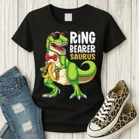 Ring Dude T Rex Wedding Party Ring Bearer Saurus Women's T-Shirt thumb 3