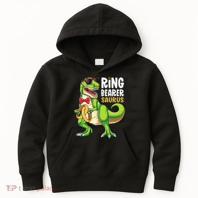 Ring Dude T Rex Wedding Party Ring Bearer Saurus Kids Hoodie