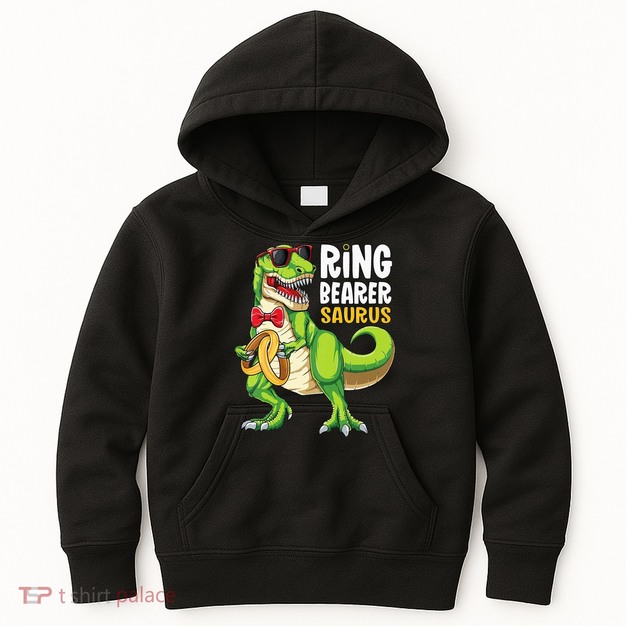 Ring Dude T Rex Wedding Party Ring Bearer Saurus Kids Hoodie