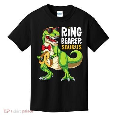 Ring Dude T Rex Wedding Party Ring Bearer Saurus Kids T-Shirt