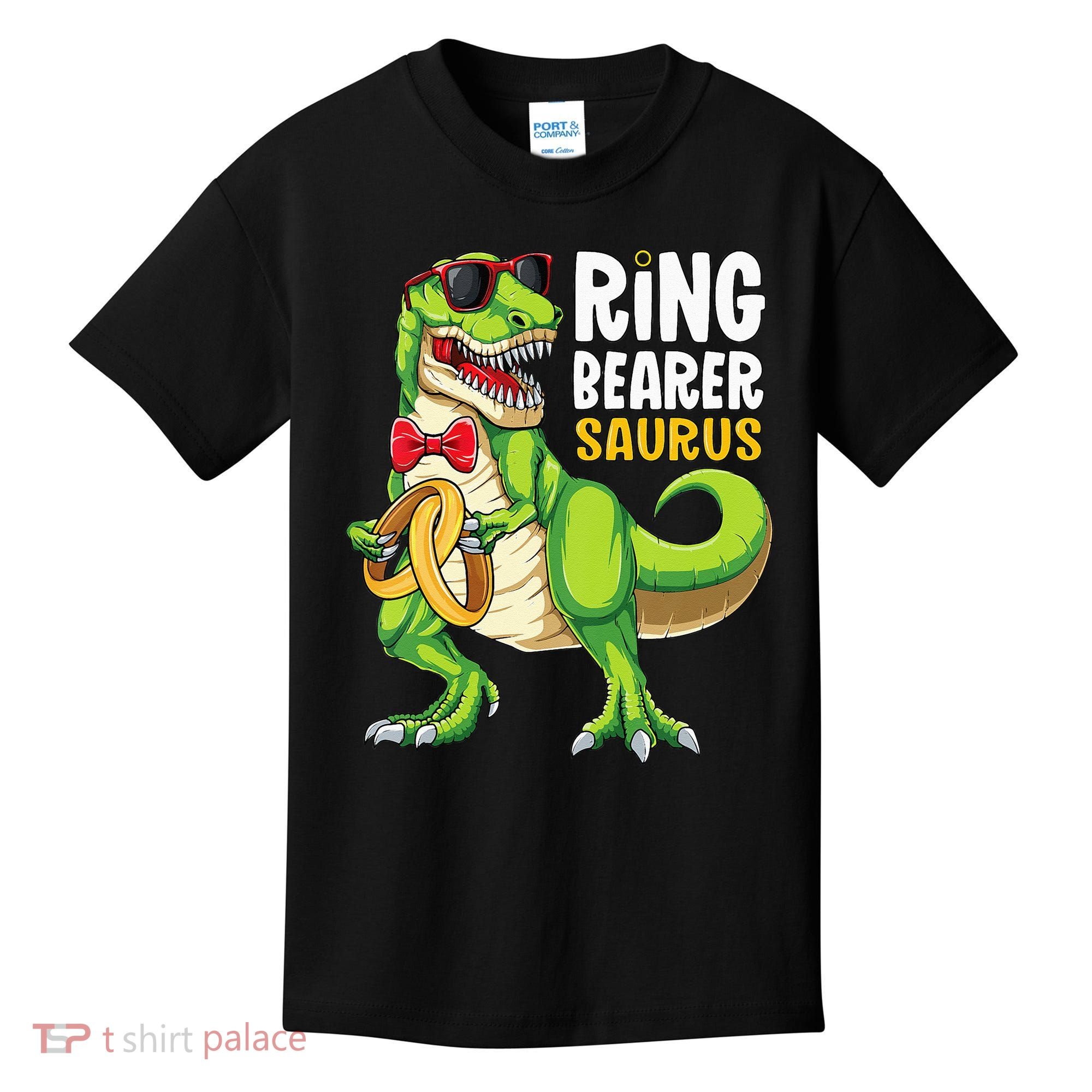 Ring Dude T Rex Wedding Party Ring Bearer Saurus Kids T-Shirt