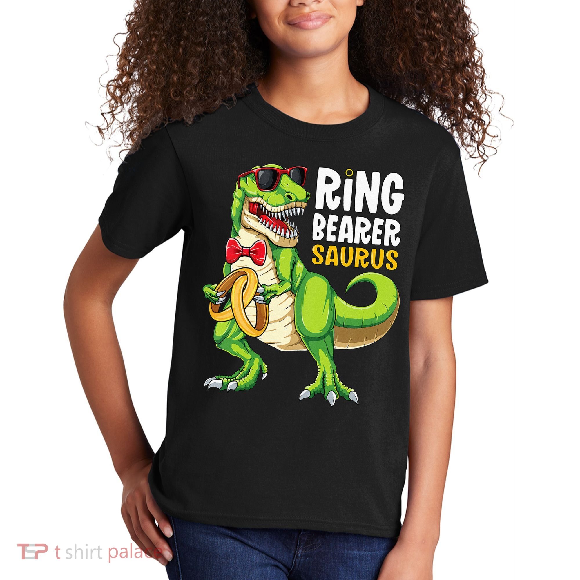 Ring Dude T Rex Wedding Party Ring Bearer Saurus Kids T-Shirt