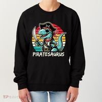 Retro Dinosaur T Rex Pirate Costume Piratesaurus Women's Sweatshirt thumb 0