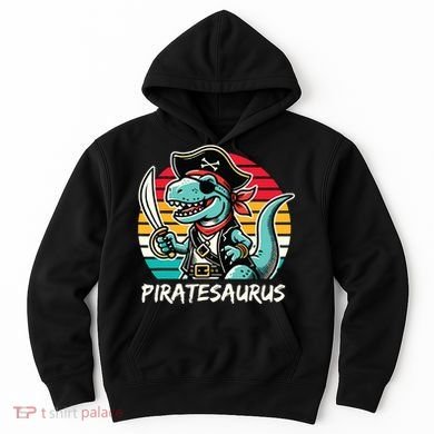 Retro Dinosaur T Rex Pirate Costume Piratesaurus Hoodie