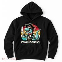 Retro Dinosaur T Rex Pirate Costume Piratesaurus Hoodie thumb 0