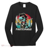 Retro Dinosaur T Rex Pirate Costume Piratesaurus Long Sleeve Shirt thumb 0