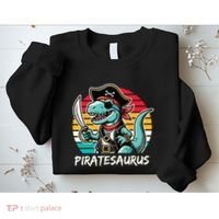 Retro Dinosaur T Rex Pirate Costume Piratesaurus Sweatshirt thumb 2