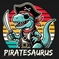 Retro Dinosaur T Rex Pirate Costume Piratesaurus Sweatshirt thumb 3