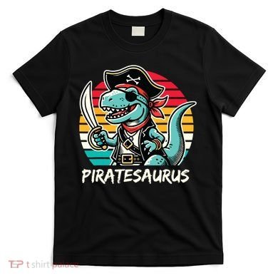 Retro Dinosaur T Rex Pirate Costume Piratesaurus T-Shirt