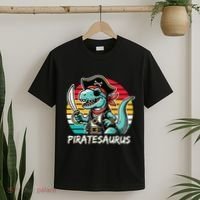 Retro Dinosaur T Rex Pirate Costume Piratesaurus T-Shirt thumb 2