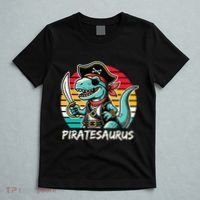Retro Dinosaur T Rex Pirate Costume Piratesaurus T-Shirt thumb 5