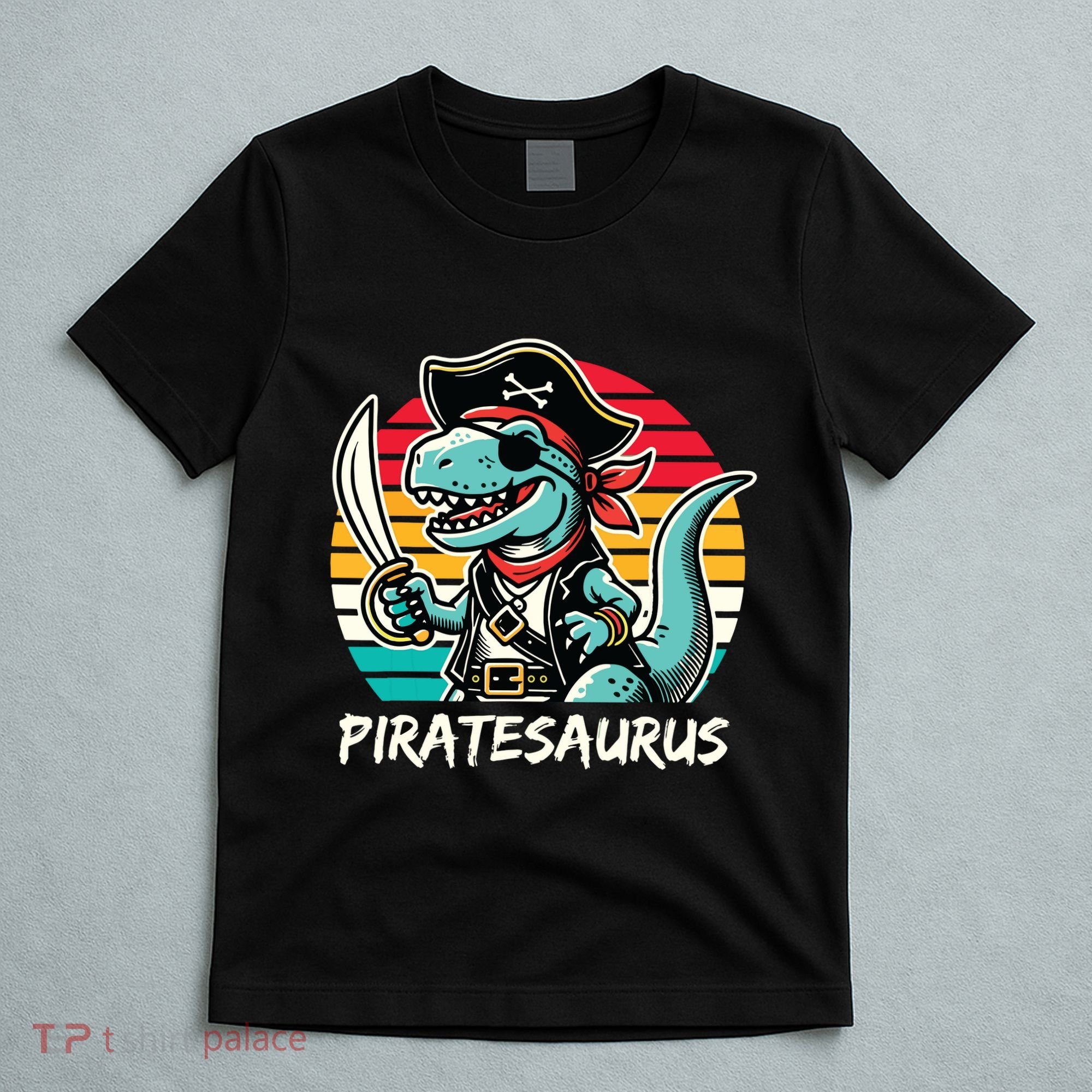 Retro Dinosaur T Rex Pirate Costume Piratesaurus T-Shirt