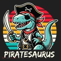Retro Dinosaur T Rex Pirate Costume Piratesaurus Beanie thumb 2
