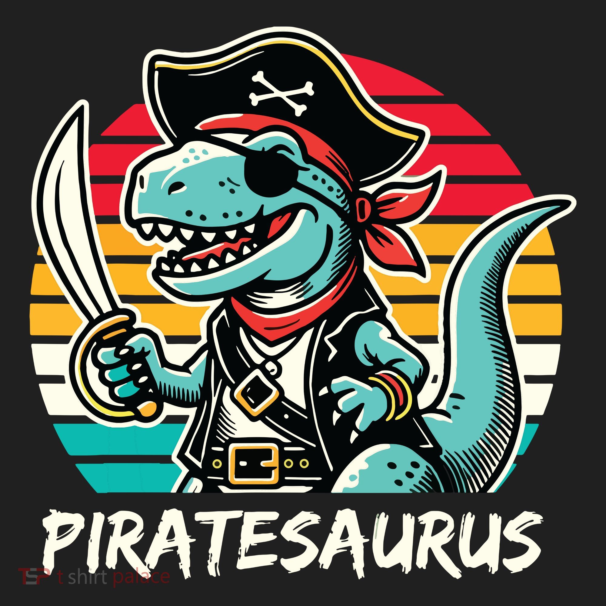 Retro Dinosaur T Rex Pirate Costume Piratesaurus Beanie