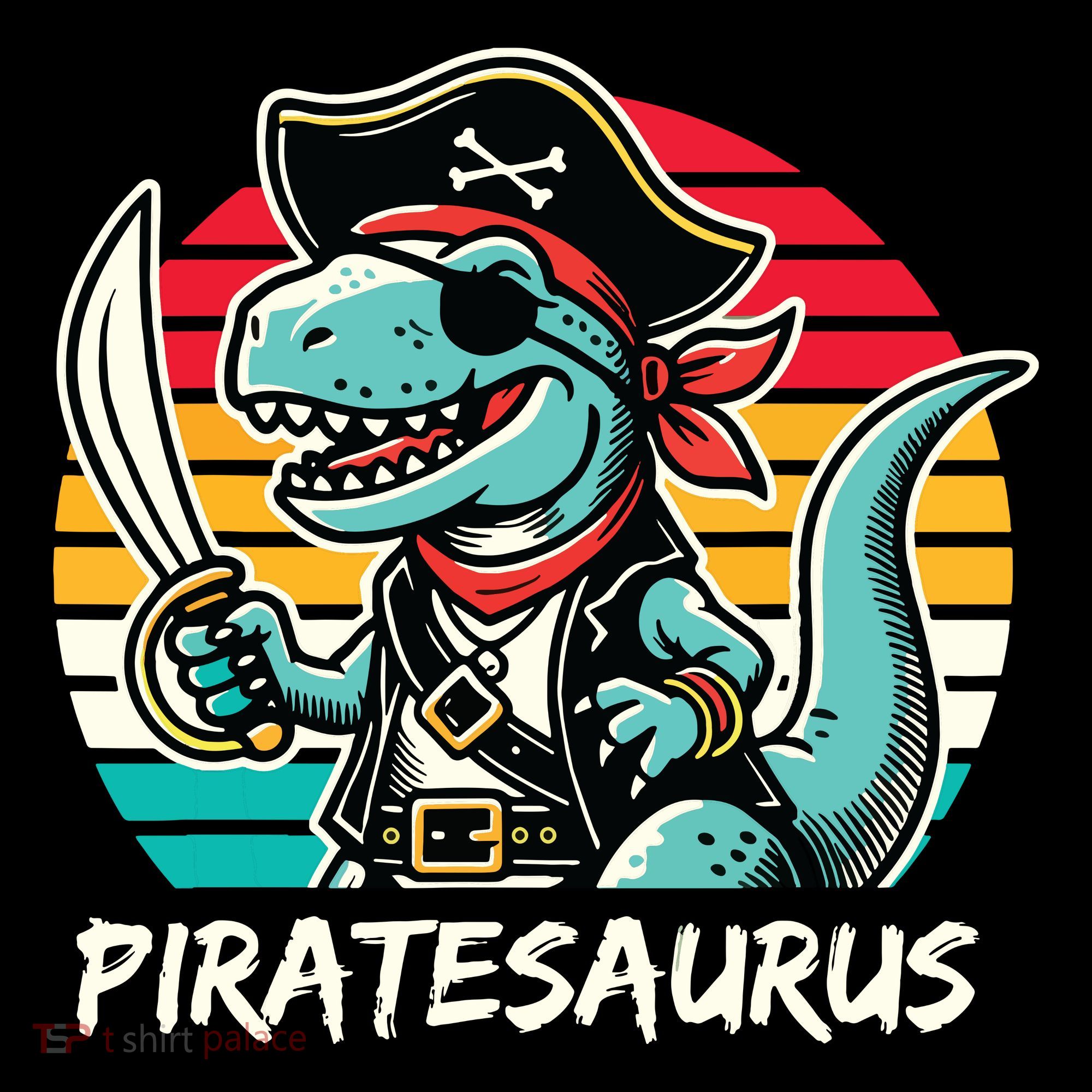 Retro Dinosaur T Rex Pirate Costume Piratesaurus Women's Hoodie