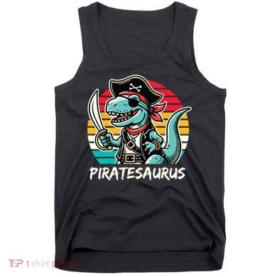 Retro Dinosaur T Rex Pirate Costume Piratesaurus Tank Top