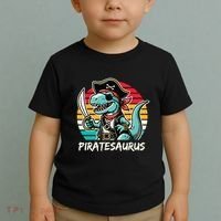 Retro Dinosaur T Rex Pirate Costume Piratesaurus Toddler T-Shirt thumb 2