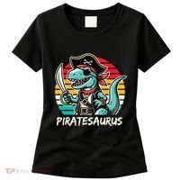 Retro Dinosaur T Rex Pirate Costume Piratesaurus Women's T-Shirt thumb 0