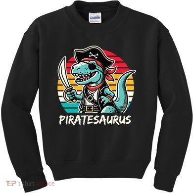 Retro Dinosaur T Rex Pirate Costume Piratesaurus Kids Sweatshirt