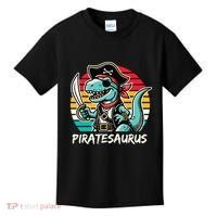 Retro Dinosaur T Rex Pirate Costume Piratesaurus Kids T-Shirt thumb 0