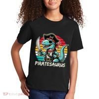 Retro Dinosaur T Rex Pirate Costume Piratesaurus Kids T-Shirt thumb 2